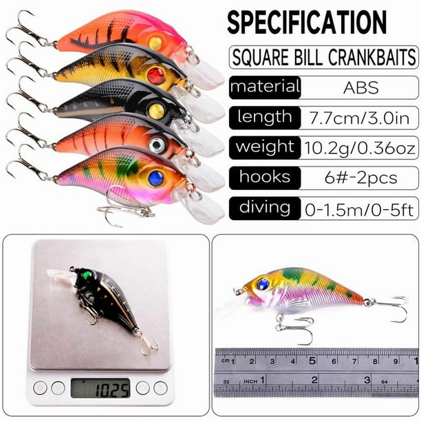 Popper Pêche 9cm Lot De 6 Leurres De Pêche Popper/Crankbait 9cm