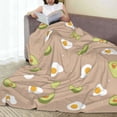 thumbnail image 6 of Pofeuu Egg and Avocado Print Ultra-Soft Micro Fleece Blanket,for Bed Or Sofa,All Season Throw Blankets Flannel Blanket-80"x60", 6 of 7