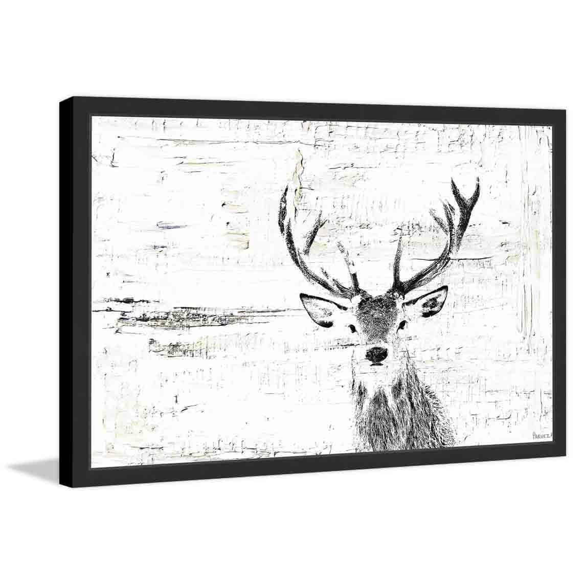 Parvez Taj "Inquisitive Deer" Framed Painting Print