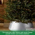 thumbnail image 4 of Ayieyill 28" Christmas Tree Collar,  Christmas Tree Collar Basket Skirt for Large Christmas Tree, Tree Skirt Accessory | Silver | Metal, 4 of 7