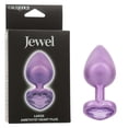 thumbnail image 1 of CalExotics Jewel Amethyst Heart Glass Anal Plug, Large, Purple, 1 of 7