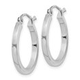 thumbnail image 2 of Sterling Silver Rhodium-plated 2mm Square Tube Hoop Earrings, 2 of 3