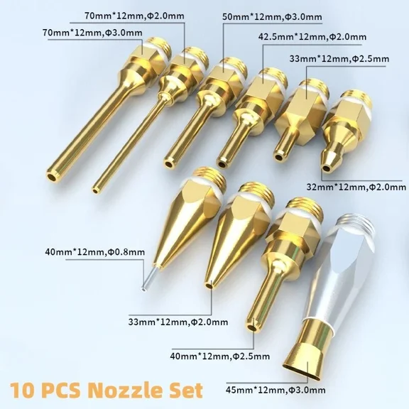 10pcs Hot Melt Glue Gun Nozzle Tips Set for 10.8mm Thread Power Tools