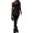 Black, variant on Women's Lace Round Neck Long Sleeve Midi Dress 100% Polyester Fabric for Elegant Everyday Wear with Comfortable Stretch