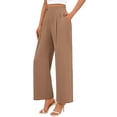 thumbnail image 2 of Suit Pants Women High Waisted Straight Leg Wide Leg Dressy Pant Relaxed Fits Business Office Work Dress Pant Casual Solid Loose Fits Lightweight Comfy Long Trousers, 2 of 7