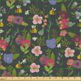 thumbnail image 2 of Ambesonne Spring Fabric by the Yard Upholstery, Various Flowers Bees Leaves, 2 Yards, Earth Yellow and Olive Green, 2 of 5
