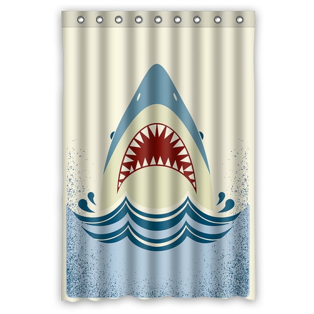 Cortina de Ducha Poliéster Impermeable ABPHQTO Tiburón Jaws 120x180 cm