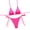 Pink #86, variant on Dresfit Lace Trim Two Piece Bikini Set - Solid Color Sexy Swimwear Brown M