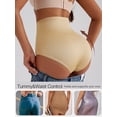 thumbnail image 3 of GAI YI Plus size Women's Briefs Coverage Underwear Ladies Panties for Women Women's High-Waist Light Tummy Control Girdle Panties Black+Skin+Pink+Burgundy 3XL, 3 of 5
