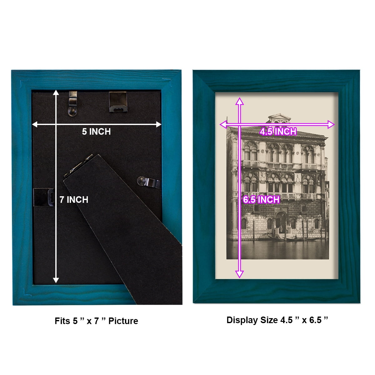 Vintage Views of Venice II - Framed Print w/glass - Ocean Blue