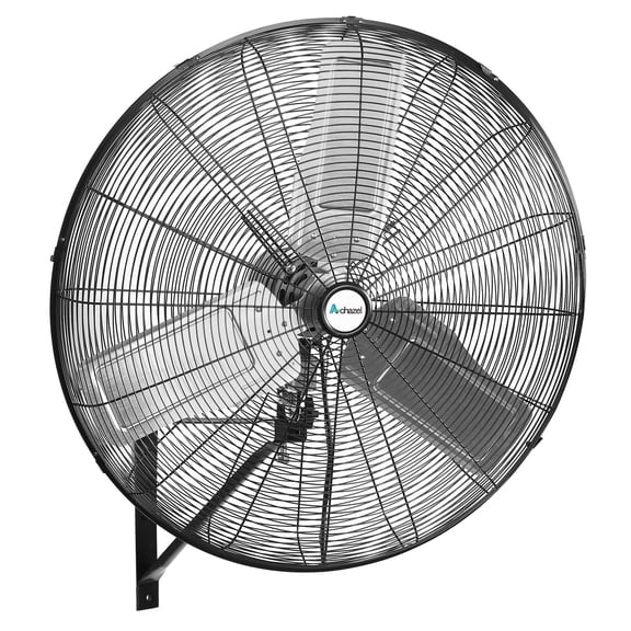 Achazel 30" Industrial Wall Mount Fan, 3-Speed 9500 CFM High Velocity Oscillating Heavy Duty Air Circulator for Factory Garage Warehouse, UL Listed