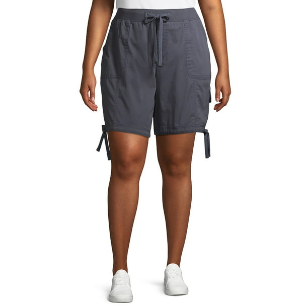 Terra & Sky - Terra & Sky Women's Plus Size Solid Cargo Shorts ...
