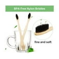 thumbnail image 2 of 32 piezas de cepillos de dientes de bambú biodegradables, cepillo de dientes natural, cepillo de dientes de bambú de madera compostable con cerdas delgadas y suaves para adolescentes y adultos (negro, 2 of 4