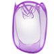 thumbnail image 1 of Foldable Up Easy Open Mesh Laundry Clothes Hamper Basket for College Dorm (Purple), 1 of 3