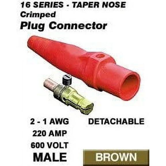 Leviton Male, Plug, Detachable, Crimped, 2-1 AWG, 220 Amp