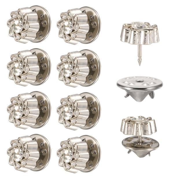 10 Juegos de Botones de Broche de Perlas, Botones de Perlas Sin Coser de 11.5 mm, Broche de Perlas Desmontable para Ropa, Abrigo (Blanco)