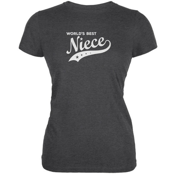 World's Best Niece Dark Heather Juniors Soft T-Shirt - X-Large