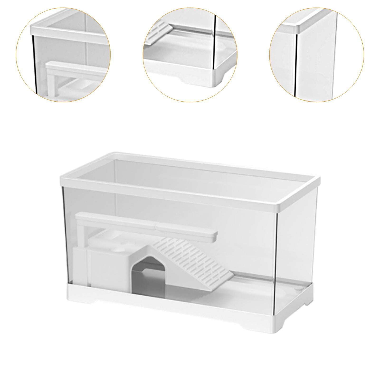TOOYFUL Turtle Tank Aquarium Reptile Habitat Feeding Box Terrapin Resting Turtle Habitat Turtle Terrarium Indoor Decor Pets Accessory white
