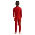 thumbnail image 2 of Venjoe Girls Full Body Long Sleeve Unitard Kids Gymnastics Turtleneck One Piece Bodysuits Dance Costume Red 4-5, 2 of 7