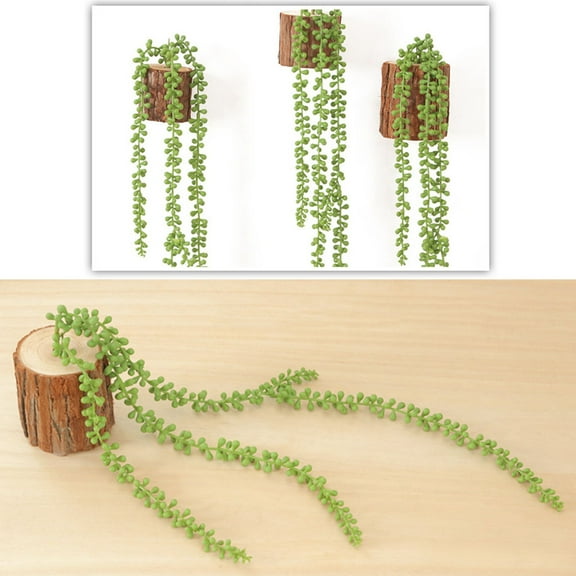 Masteelf 2PCS Plastic Rattans Hanging Vine Plant Artificial Fake Plant Simulation Foliage for Home Office Party Decoration (Green)