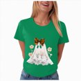 thumbnail image 5 of TOWED22 Halloween Cute Ghost Wear Bow T-Shirts for Women Graphic Short Sleeve Tees Cotton Crew Neck T Shirt Casual Tops(Green,M), 5 of 8