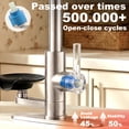 thumbnail image 6 of Sunrinx Brushed Nickel 3-in-1 Kitchen Sink Faucet,High-Arc Design Kitchen Faucet with Pull-Down Sprayer, 3 Function Spray Modes Kitchen Faucets for Modern Kitchen with Press-Type Glass Rinser, 6 of 10