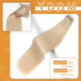 thumbnail image 2 of Extensiones de pelo con cinta adhesiva YDDM, rubio oscuro, 22 cm, 20 unidades, 100% Remy, 2 of 7