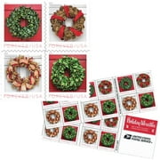Holiday Wreaths Book of 20 Forever US First Class Postage Stamps Christmas Tradition Celebration (20 Stamps)