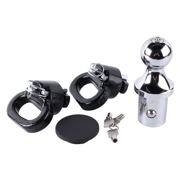 Jumach Update Puck System Gooseneck Hitch Ball Kit with Lock and Key Compatible with 2013-2025 Dodge RAM 2500 3500, 2-5/16 Inch Gooseneck Ball for Truck Bed Safety Chain Anchors Replace 60618