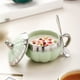 thumbnail image 1 of Taza de Cerámica con Forma de Calabaza, Tapa y Cuchara | Taza de Café Electrochapada de 300 Ml | Regalo Ideal para Halloween | Taza de Desayuno Estilo Europeo En Plata, Verde, Dorado y Verde Menta, 1 of 6