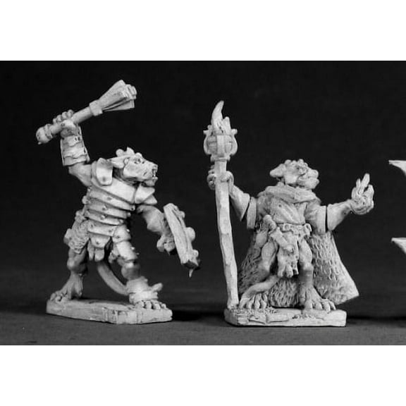 Reaper Miniatures Kobold Leader and Sorcerer #03024 Dark Heaven Unpainted Metal