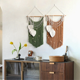 thumbnail image 5 of Tapiz de pared de estilo bohemio con borlas de hojas, tejido a mano, elegante, trenzado, verde bohemio, 5 of 7