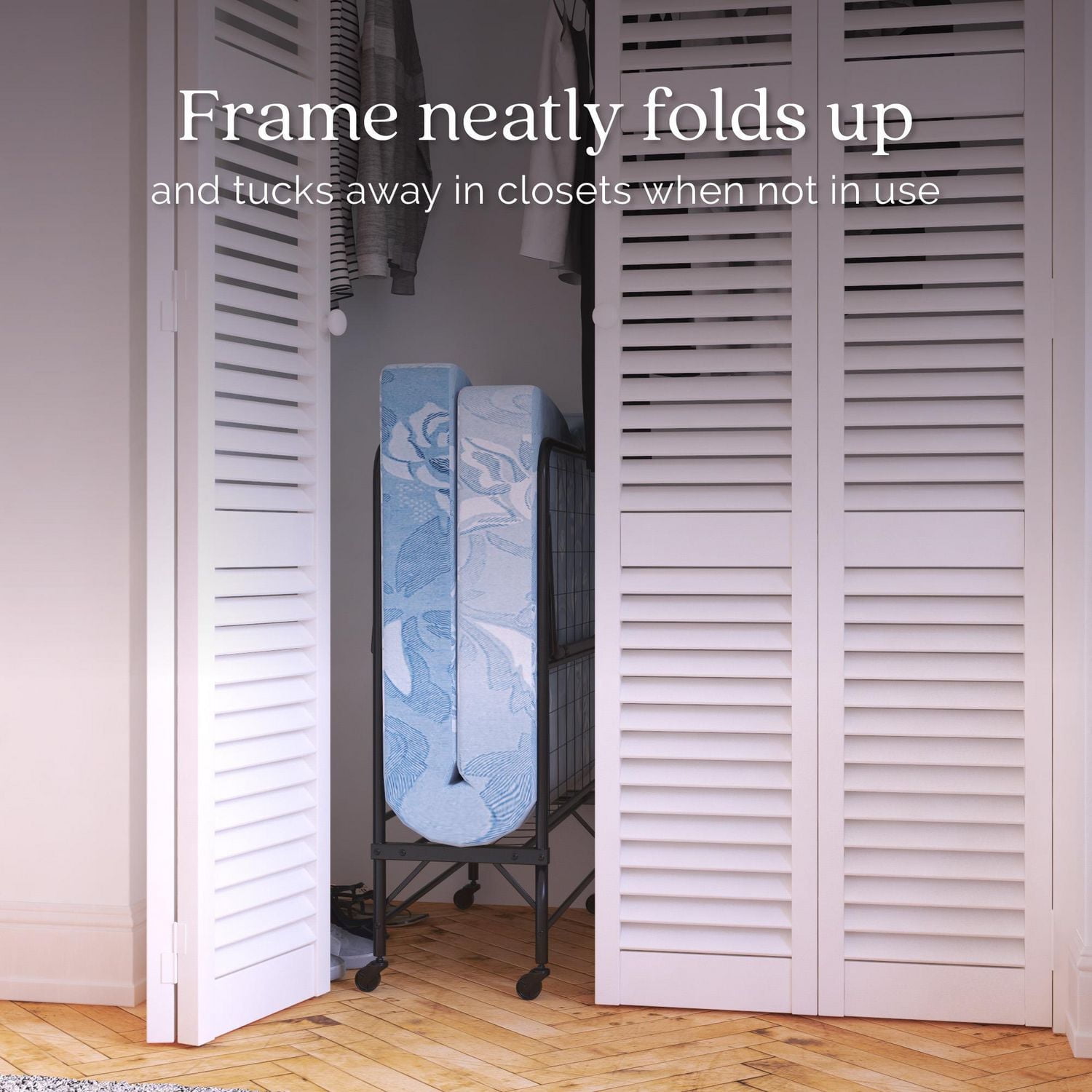 Cadre de lit pliant en métal avec matelas imprimé floral de 5 po pour invité de Signature Sleep lit pliant pour invité