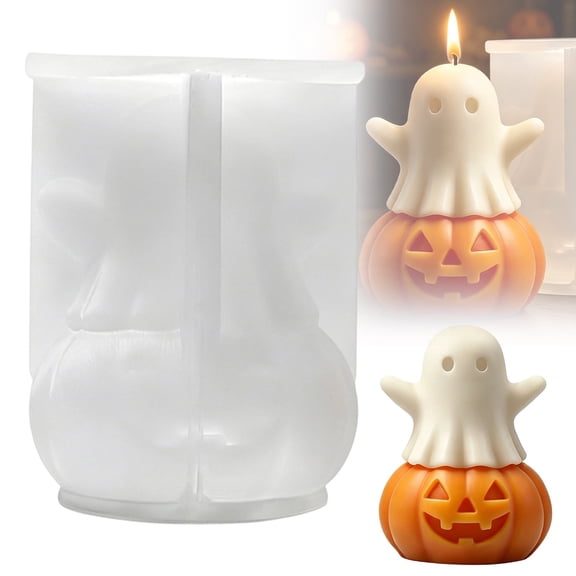 Clearance Halloween Silicone Molds, Ghost Pumpkin Candle Molds for DIY Crafts, Make Cute Ghost and Pumpkin Candles, Resin Figures, Plaster Ornaments and Spooky Home Decor