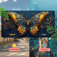 thumbnail image 5 of 1 Pcs 2D Flat License Plate Covers & Frames, Ornate Golden Butterfly For Decorative Front, Waterproof For Decoration Aluminum License Plate Covers & Frames Cover For Men Women, 12" X 6", 5 of 7