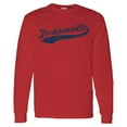thumbnail image 2 of Jacksonville Baseball Script - Hometown Pride, Pitcher Long Sleeve T Shirt - Medium - Red, 2 of 6