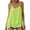 Fluorescent Green, variant on Stichou Womens Tank Tops Summer Casual Sleeveless Camisole Loose Fit V Neck Spaghetti Strap Cami Shirts Saffron L