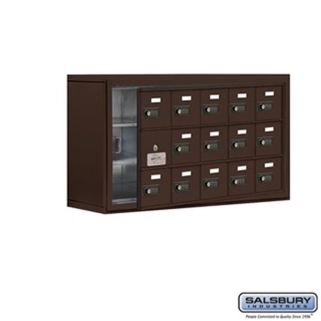SalsburyIndustries 19138-15ZSC Cell Phone Storage Locker With Front Access Panel - 3 Door High Unit, Bronze