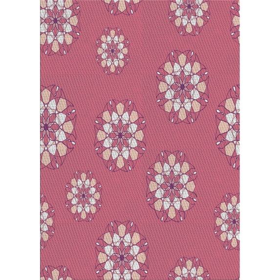 Ahgly Company Indoor Rectangle Patterned Pink Novelty Area Rugs, 5' x 8'
