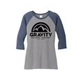 thumbnail image 1 of Gravity Outdoor Co. Chemise Raglan à Manches 3/4 pour Femmes - Logo Noir - Marine/Gris - G, 1 of 1