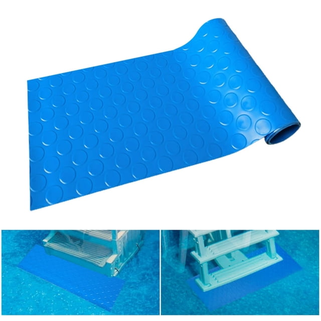 Swimming Pool Ladder Mat Stairs Protective Snowy Weather Pvc Nonskid Design Anti Skid Layer In Rainy Safety Liner 35.49in