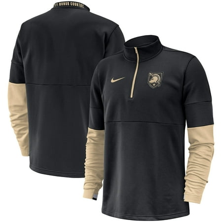 Men's Nike Black Army Black Knights Coaches Quarter-Zip Performance Jacket