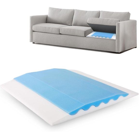 Upgraded Double Layer Sofa Cushion 22" x 22", Couch Support for Sagging Cushions to Repair Sagging Seats, Sky Blue, Set of 3