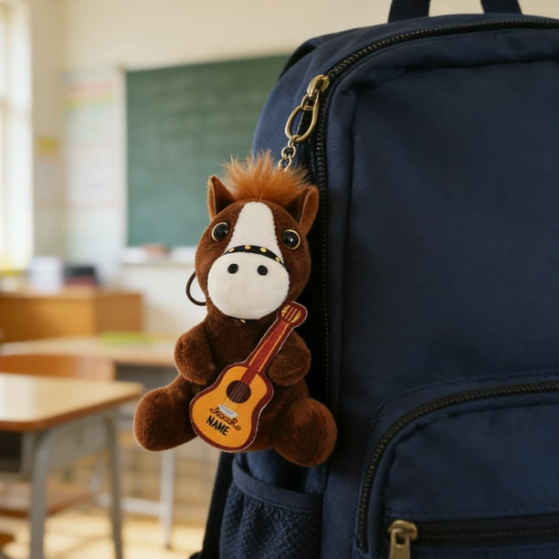 Llavero con forma de caballo, peluche, bolsa de juguetes, lindo caballito, novedoso llavero, muñeco rebaño