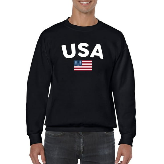 U.S.A. And Flag Sweatshirt Men -GoatDeals Designs, Male Large