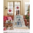 thumbnail image 3 of Hello Christmas Flannel Blanket for Bed,Travel and Camping, Snowman with Snowflakes Beige Super Soft Cozy Blanket for All Seasons 60"x80", 3 of 6