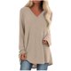 thumbnail image 2 of ICHUANYI Liquidación Mujer Casual V-Cuello Camiseta Suelta Manga Larga Tops Blusa Sólida ICHUANYI WER202308253406, 2 of 5