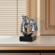 thumbnail image 5 of Figura de cabeza de caballo doble, escultura artística de resina, artesanía, adorno de escritorio único Negro Plata, 5 of 9