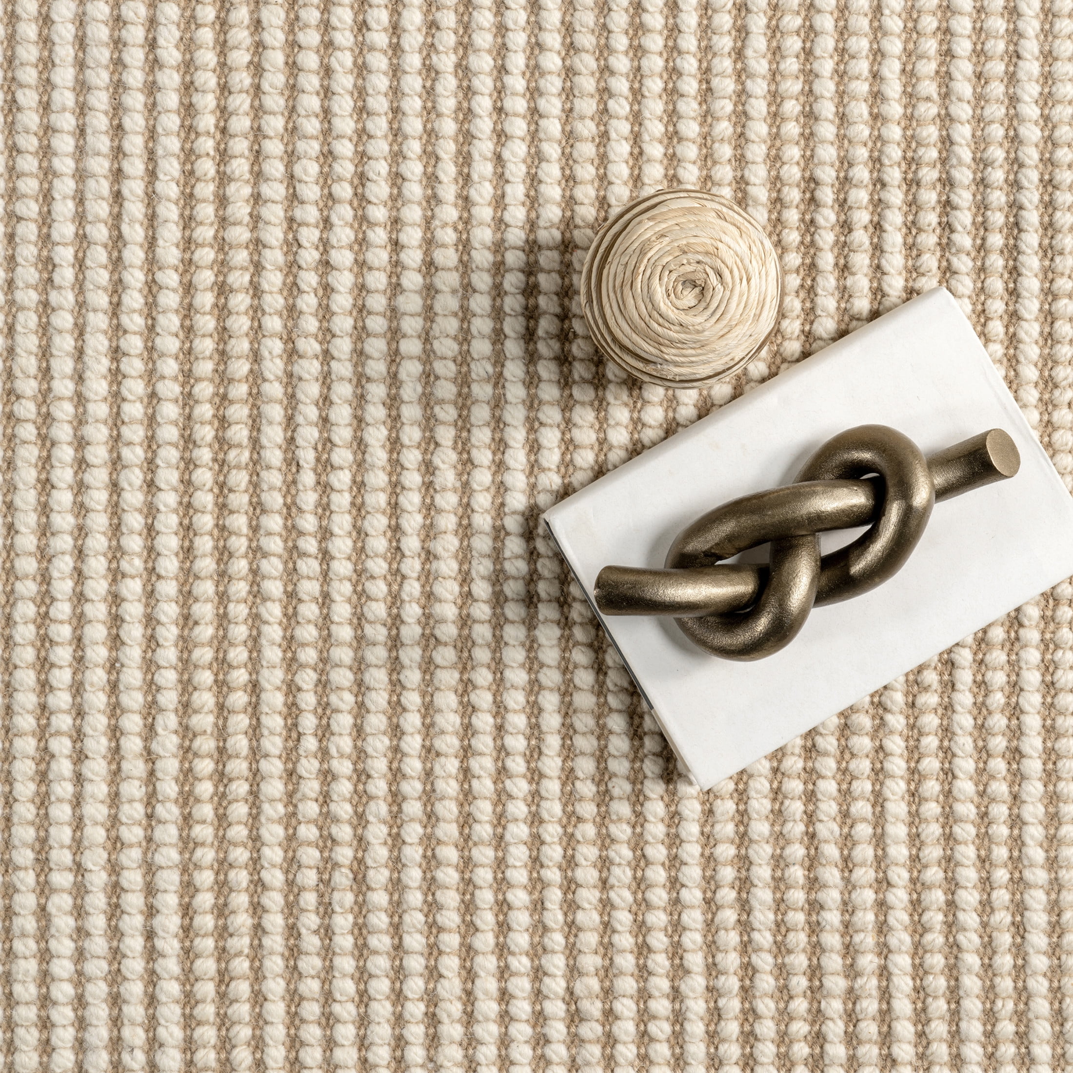 Rugs USA Patricia Jute and Wool Area Rug, 7' 6" x 9' 6", Selma Ivory