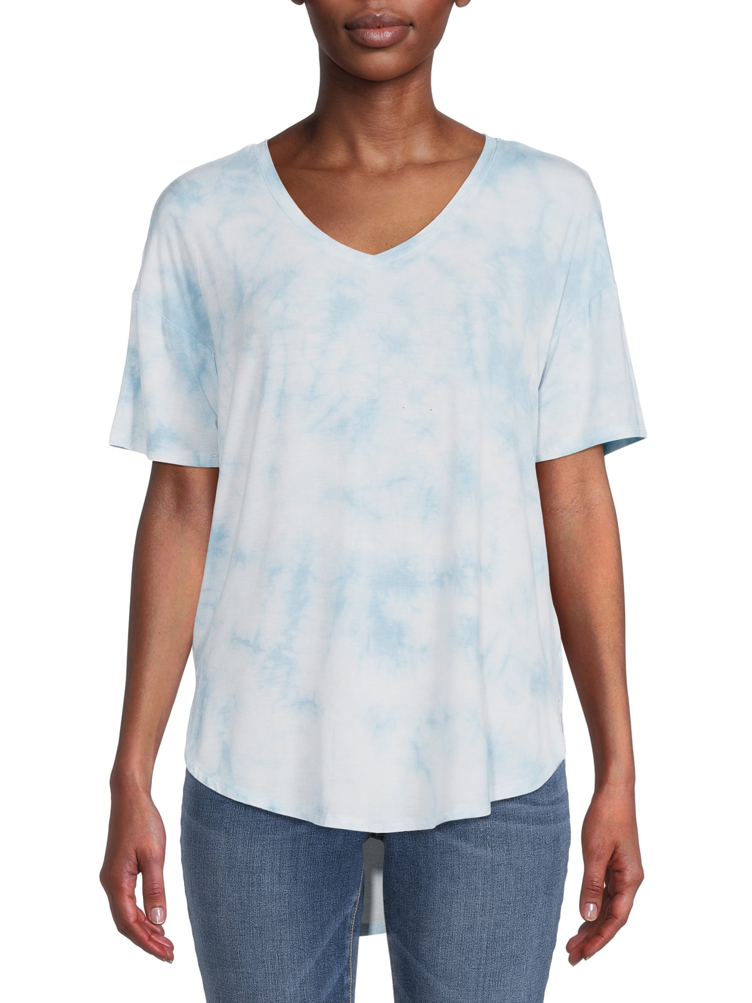 Short Sleeve V-Neck Tunic T-Shirt 